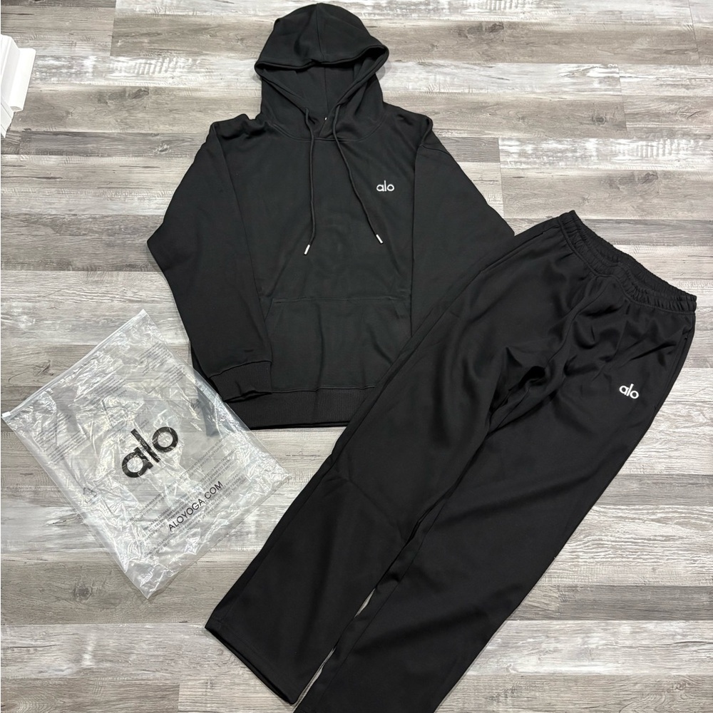 ALO Yoga Black Hoodie and Pants Set